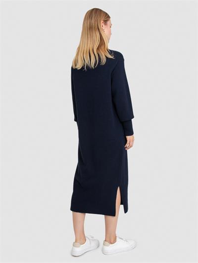 Платье со средним воротником из смесовой органической шерсти и шерсти ELB7092LACIVERT
