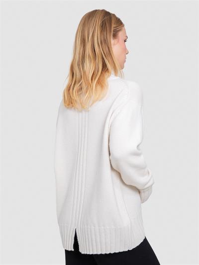 Свитер с воротником из смесовой орановой шерсти и хлопчатобумажной ткани. KZK8552KEMIK