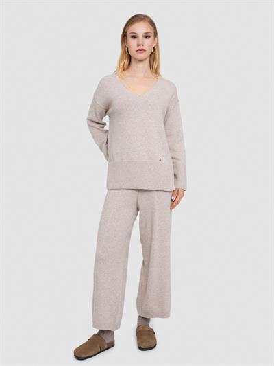 100% Organic Wool Ribbed Knit Trousers 