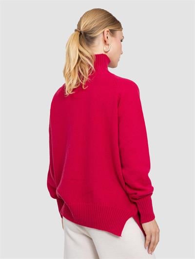 Свитер с воротником из смесовой орановой шерсти и хлопчатобумажной ткани. KZK8664FUŞYA