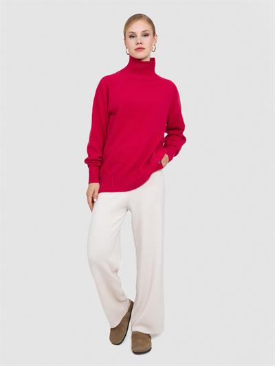 Свитер с воротником из смесовой орановой шерсти и хлопчатобумажной ткани. KZK8664FUŞYA