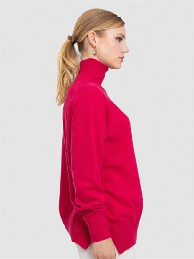 Свитер с воротником из смесовой орановой шерсти и хлопчатобумажной ткани. KZK8664FUŞYA