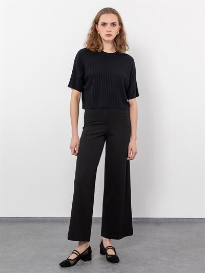 Вязаный свитер с круглым вырезом KZK9142SIYAH