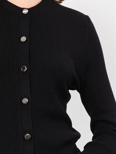 Вязаный кардиган с пуговицами HRK9174SIYAH