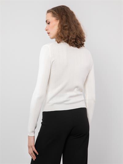 Вязаный кардиган с пуговицами HRK9174BEYAZ