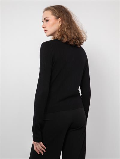 Вязаный кардиган с пуговицами HRK9174SIYAH