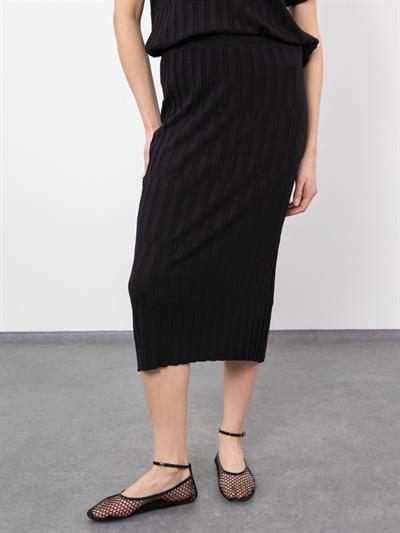 Вязаная юбка-миди ETK9482SIYAH