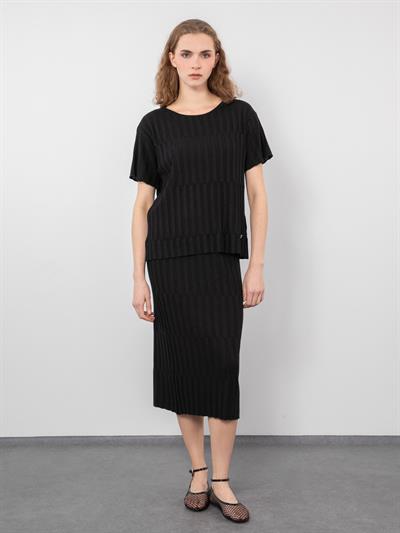 Вязаная юбка-миди ETK9482SIYAH