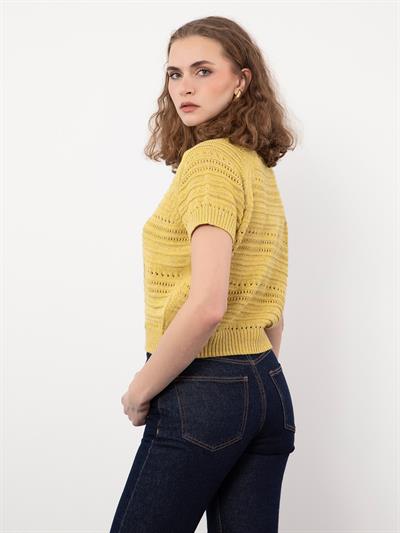 Вязаный свитер из смеси хлопка для игр KZK9816SARI