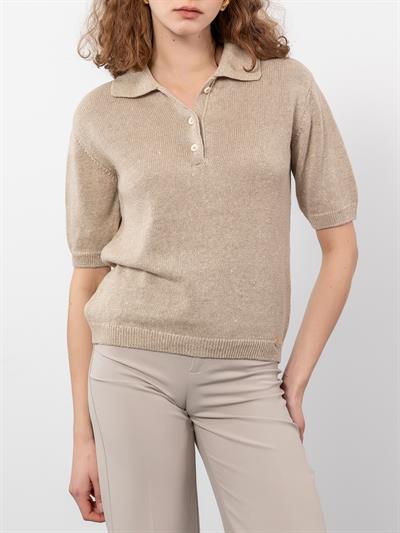 Свитер с пуговицами из смеси хлопка и льна KZK9728BEJ