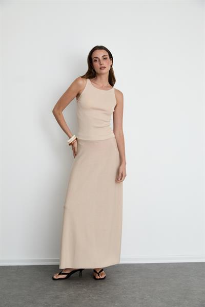 Pamuk ve İpek Karışımlı Halter Yaka Atlet ATL12000AÇIKBEJ