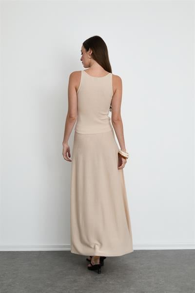 Pamuk ve İpek Karışımlı Halter Yaka Atlet ATL12000AÇIKBEJ