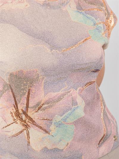 Яркий свитер с детальным принтом KZK7914LILA