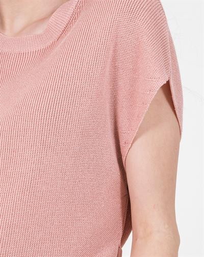 Плиссированное трикотажное платье ELB7796PUDRA