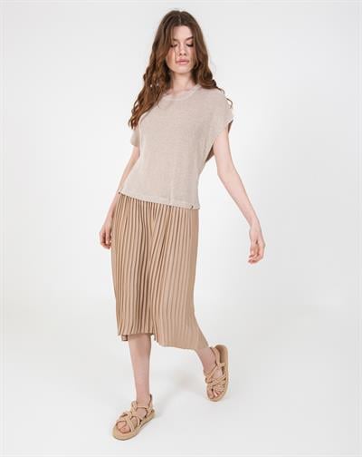 Плиссированное трикотажное платье ELB7796BEJ