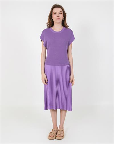 Плиссированное трикотажное платье ELB7796KOYULİLA
