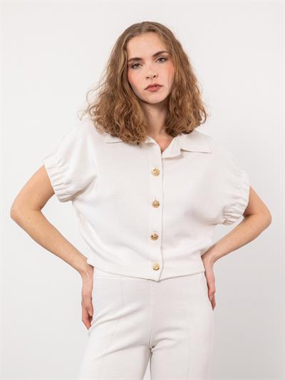 Кардиган с воротником-поло и пуговицами HRK9582KEMIK 