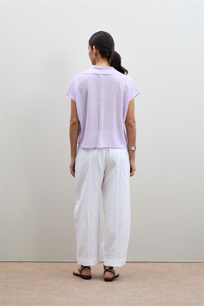 Вязанный свитер с пайетками и воротником-поло