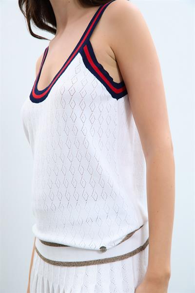 Майка с цветным градиентом и металлизированной веревкой ATL9654BEYAZ