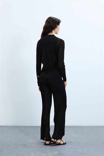 Прозрачный вязаный кардиган HRK10462SIYAH