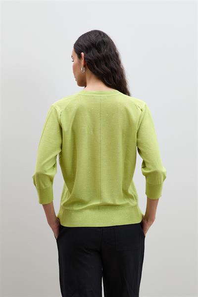 Свитер с V-образным вырезом и микро-пайетками