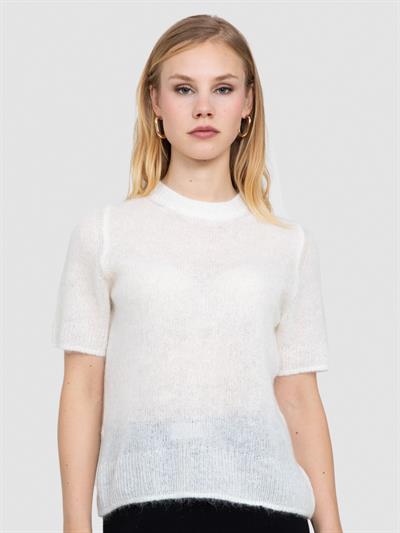 Полупрозрачный свитер с вырезом с надписью KZK8524KEMIK