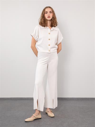 Брюки с разрезами и полосками PNT9582KEMIK