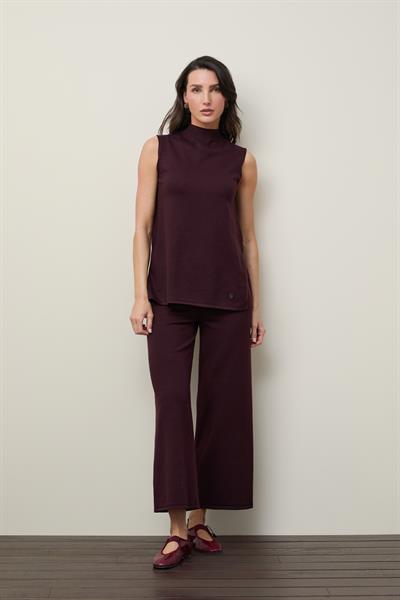 Брюки с высокой талией и широкими штанинами PNT12736BORDO 