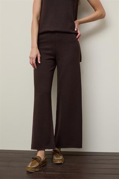 Брюки с высокой талией и широкими штанинами PNT12736KAHVE