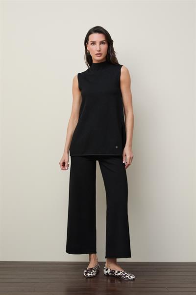 Брюки с высокой талией и широкими штанинами PNT12736SİYAH