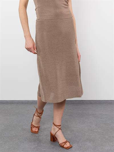 Трикотажная юбка-миди с высокой талией ETK8076VIZON