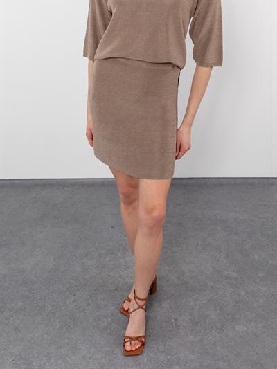 Трикотажная мини-юбка с высокой талией ETK8036VIZON