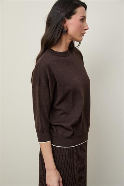 Джемпер из шерсти с круглым вырезом