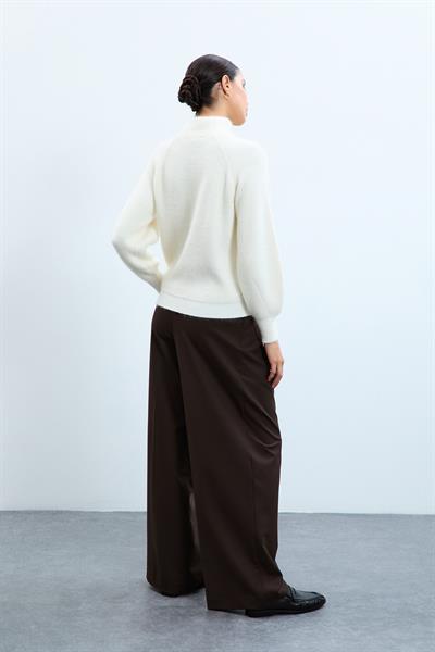 Свитер с высоким воротником и ребристой текстурой из смеси шерсти KZK10792KEMIK