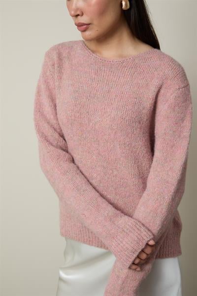 Базовый свитер из шерстяной смеси с круглым вырезом KZK13500PUDRA