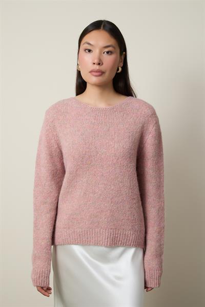 Базовый свитер из шерстяной смеси с круглым вырезом KZK13500PUDRA
