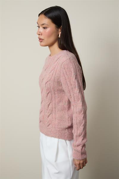 Свитер из шерстяной смеси с круглым вырезом KZK13498PUDRA