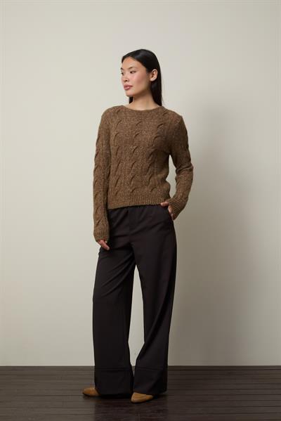 Свитер из шерстяной смеси с круглым вырезом KZK13498KAHVE