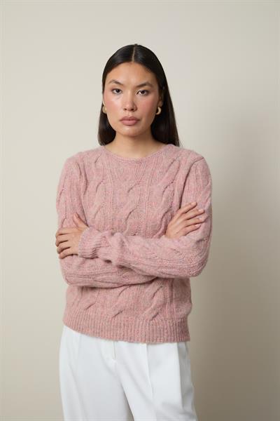 Свитер из шерстяной смеси с круглым вырезом KZK13498PUDRA