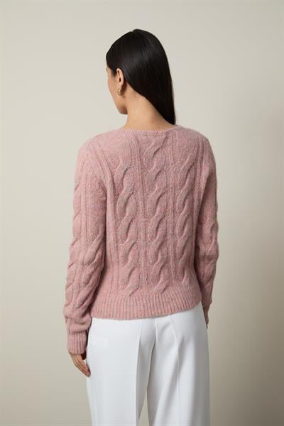 Свитер из шерстяной смеси с круглым вырезом KZK13498PUDRA