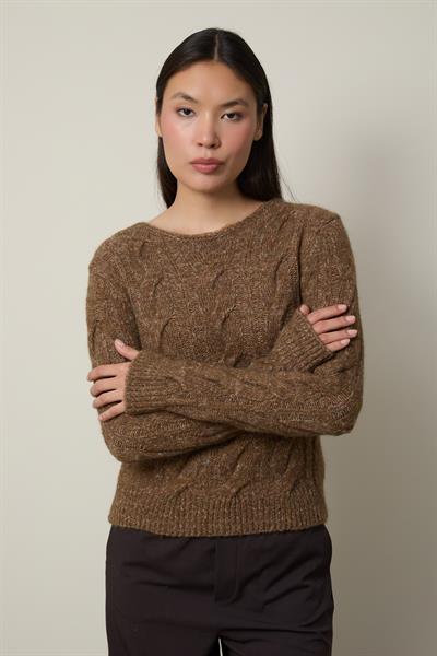 Свитер из шерстяной смеси с круглым вырезом KZK13498KAHVE