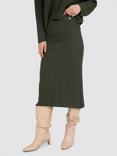 Трикотажная юбка из смесовой шерсти в рубчик ETK8270HAKI