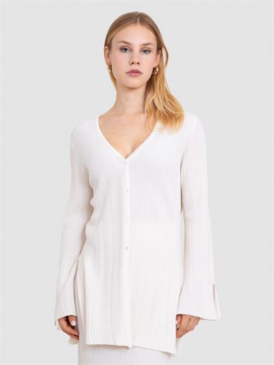 Кардиган из смесовой шерсти в рубчик HRK8270KEMIK