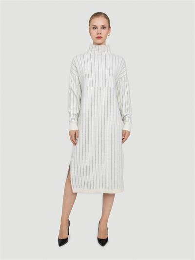 Платье из смесовой шерсти с матовым эффектом и металлизированной нитью ELB8354KEMIK