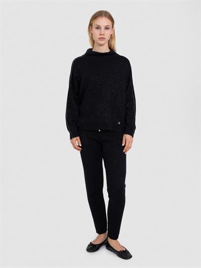 Свитер из смесовой шерсти с начесом и металлизированной нитью KZK8610SIYAH