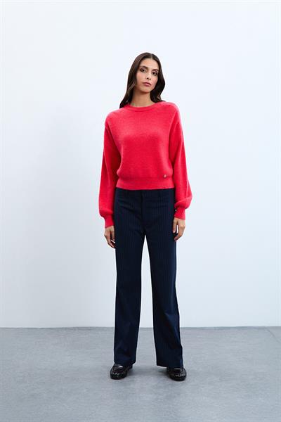 Свитер с круглым вырезом и плечевыми деталями из шерстяной смеси KZK10538FUŞYA