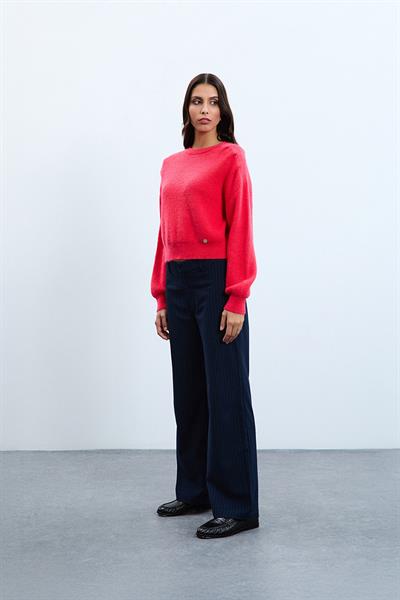Свитер с круглым вырезом и плечевыми деталями из шерстяной смеси KZK10538FUŞYA
