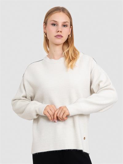 Свитер из смесовой шерсти с полосками KZK8326KEMIK