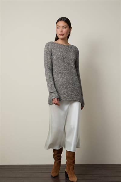 Свитер из шерстяной смеси с воротниковой деталью KZK13594GRİ