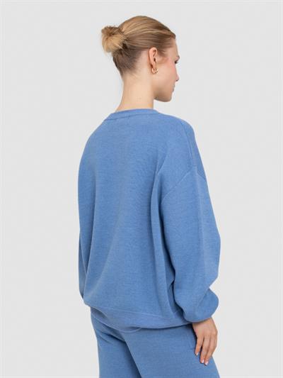 Система Свитер с вырезом из смесей шерсти и кашемиры KZK6442KOYU MAVİ